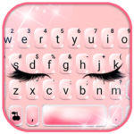 Rose Gold Eye Lashes Keyboard Theme